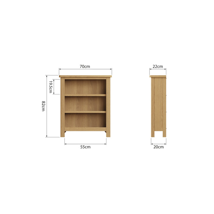 Truffle Oak Small Wide Bookcase