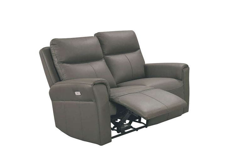 Alessia 2 Seater Electric Reclining Sofa - Ash Leather
