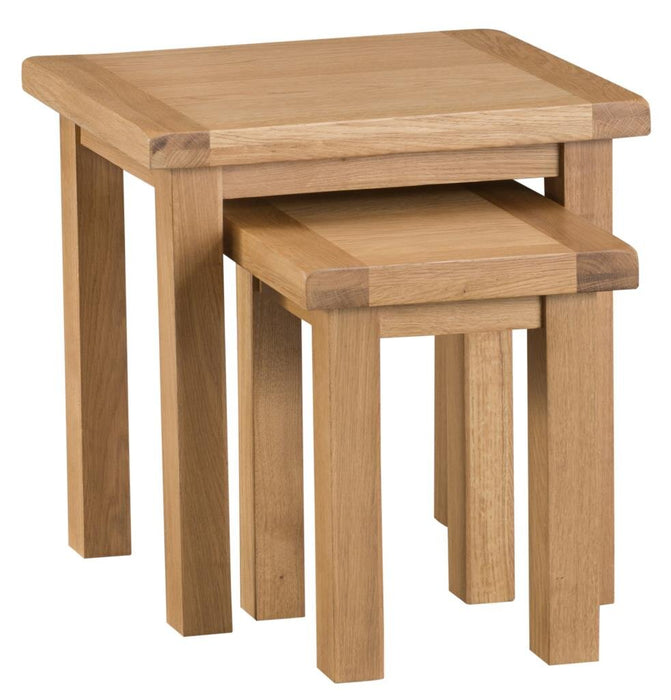 Country Oak Tables Nest of 2