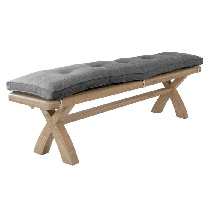 Weathered Oak 2m Cross Leg Dining Bench (CUSHION ONLY)