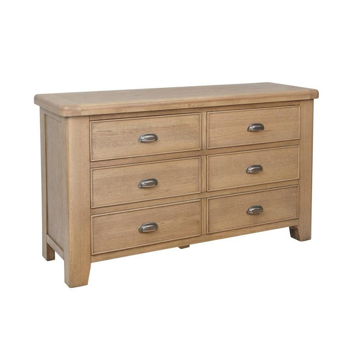 Weathered Oak 6 Drawer Chest