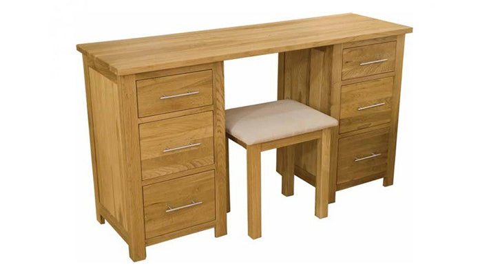Opus Twin Pedestal Dressing Table (with Stool)