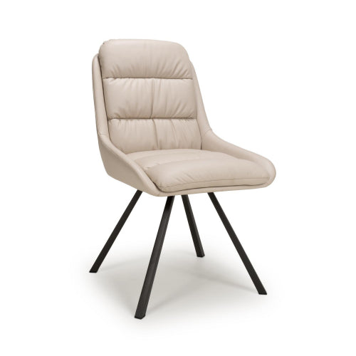 Tilburg Swivel Leather Effect Dining Chair