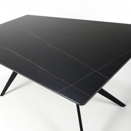 Tidnor Black 1.6m Fixed Top Dining Table