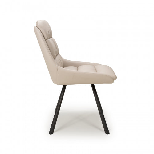 Tilburg Swivel Leather Effect Dining Chair