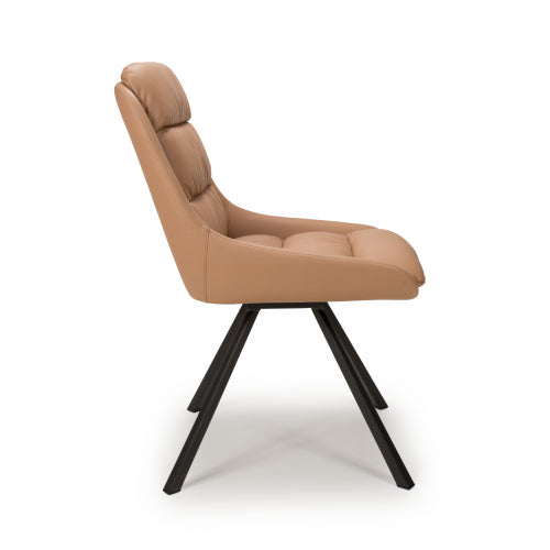 Tilburg Swivel Leather Effect Dining Chair