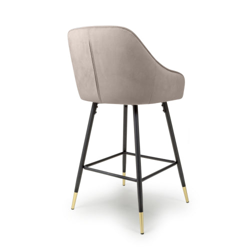 Hannah Brushed Velvet Mink Bar Stool