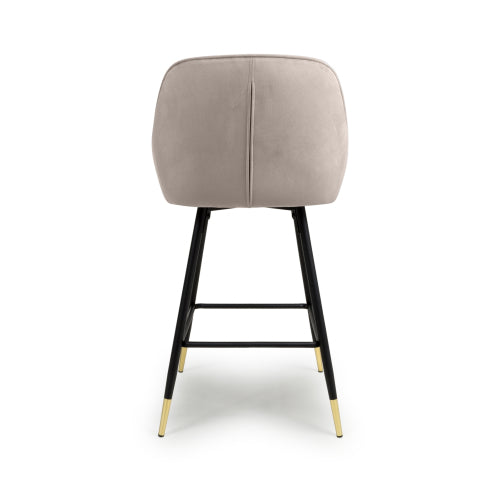 Hannah Brushed Velvet Mink Bar Stool