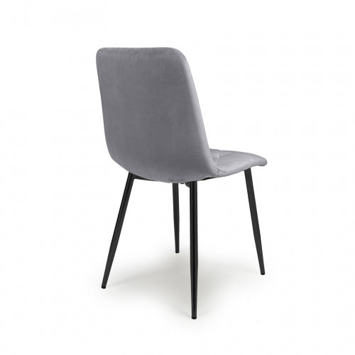 Dudley Brushed Velvet Grey Dining Chair