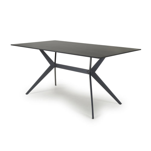 Tidnor Black 1.6m Fixed Top Dining Table