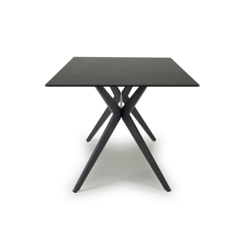 Tidnor Black 1.6m Fixed Top Dining Table