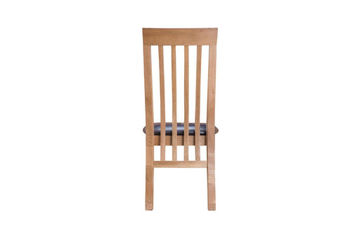 Belmont Oak Slat Back Chair (PU Seat) - Best Furniture Online