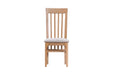 Belmont Oak Slat Back Chair (Fabric Seat) - Best Furniture Online