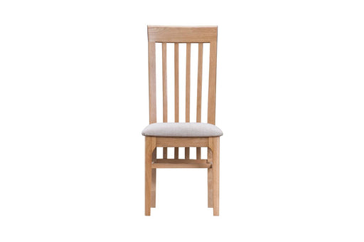 Belmont Oak Slat Back Chair (Fabric Seat) - Best Furniture Online